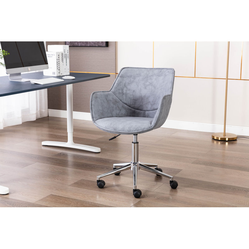 Chaise de travail en microfibre Cindy, gris