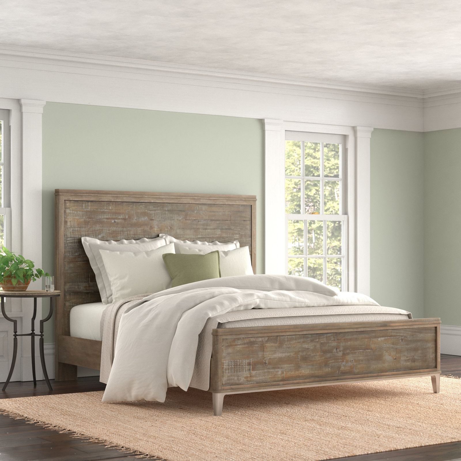 Mauve Solid Wood Bed, King