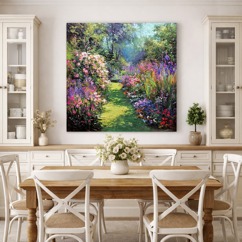 «Hidden Garden Path», art mural sur toile tendue, l 40 po x H 40 po x P 1,5 po