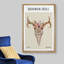 Sud-ouest, aquarelle, floral, crâne de cerf, nature, animaux, Mid-Century, décor moderne, coloré, calme-102488042-102488045