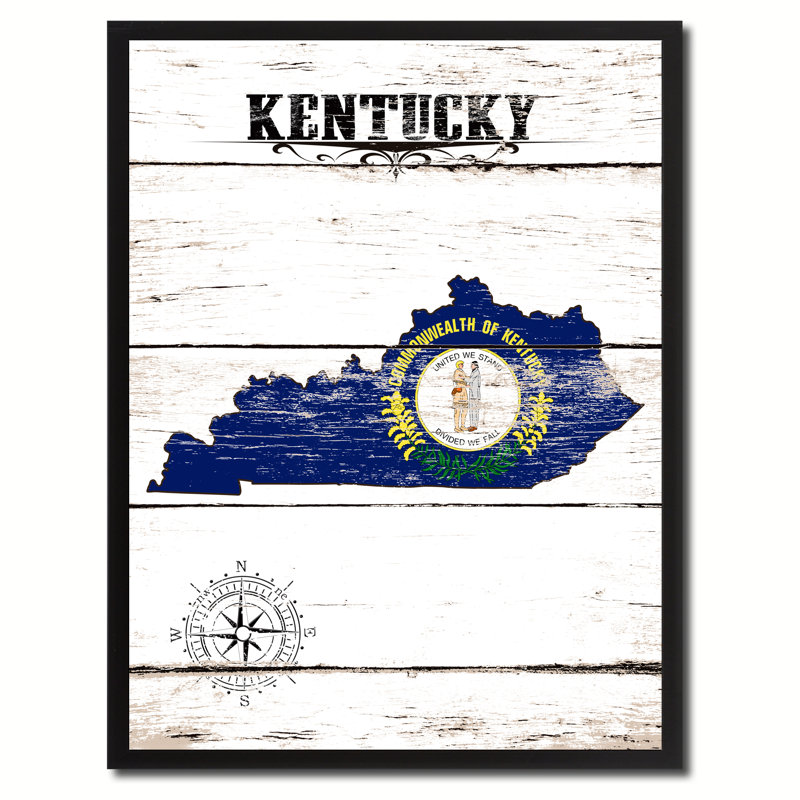 « kentucky state », art graphique sur toile encadrée, H 9 po x l 7 po