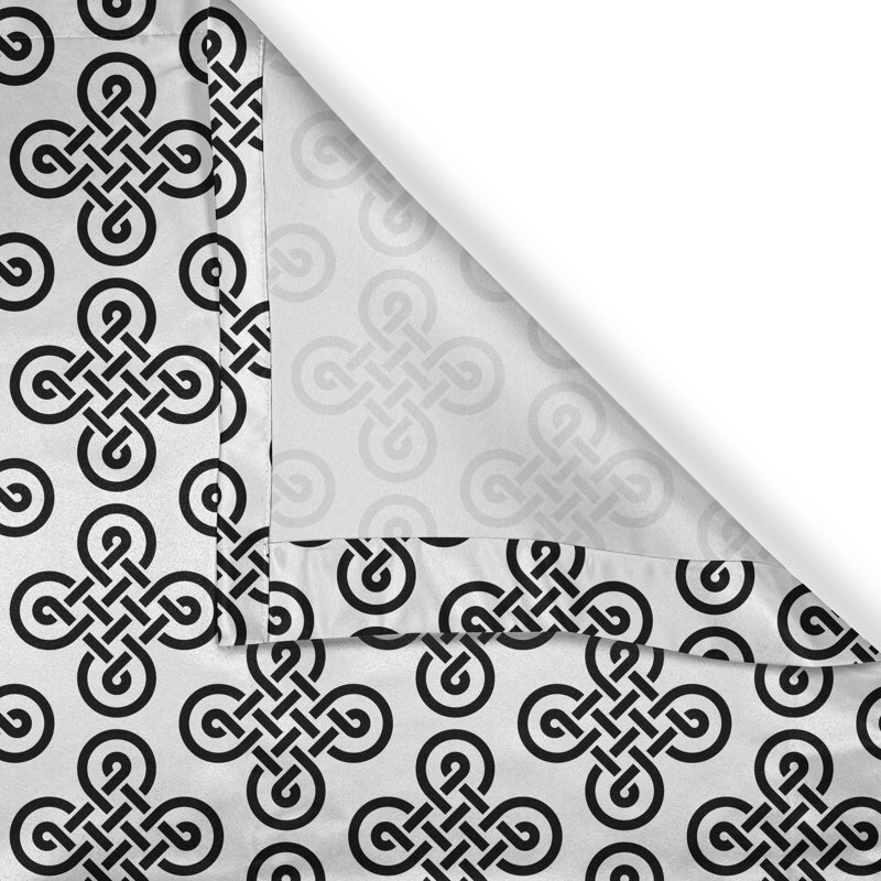 Rideau à œillets 2 panneaux Red Barrel Studio®, 50 po x 96 po, noir et blanc, L 50 po x L 108 po