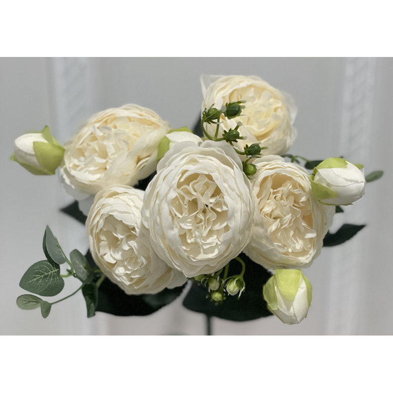 Tiges de pivoine en soie, Blanc