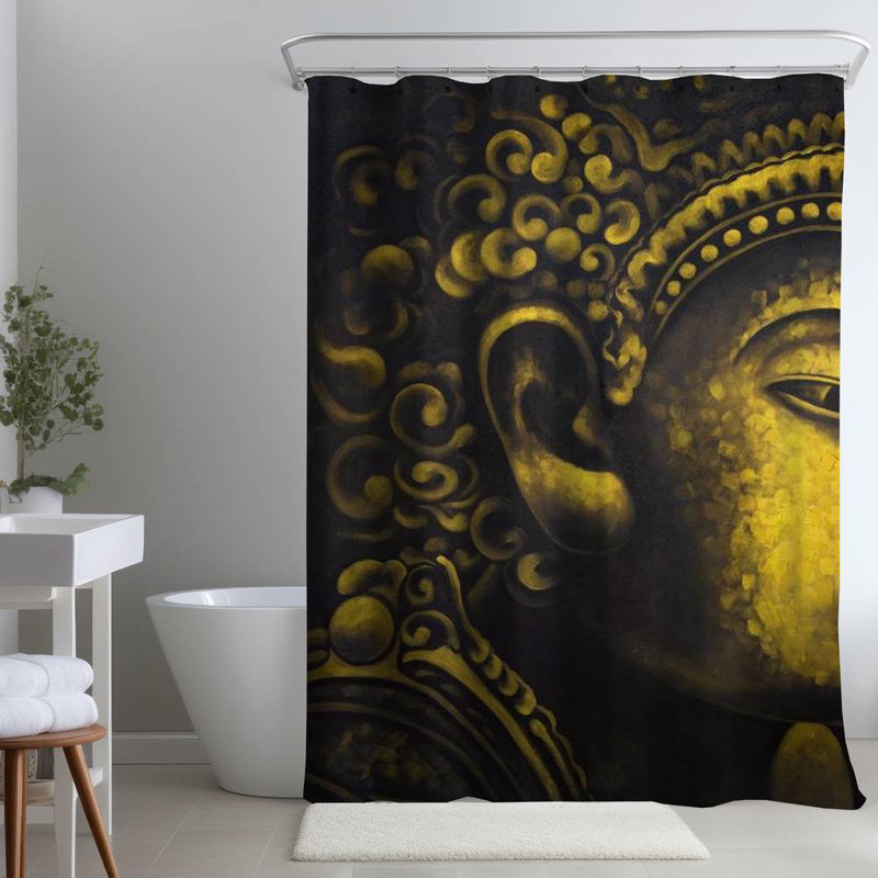 Shower Curtain RE5 – Polyester Shower Curtain, Dye Sublimation Print, 71" W × 74" L