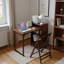 Bureau pliant en bambou, bureau pliable pour les petits espaces, bureau d'ordinateur avec rangement caché et prise intégrée, table pliable Mid-Century pour bureau à domicile et chambre à coucher