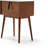 Calvin Mid-Century Modern Side Table with Storage Drawer and Open Shelf, Walnut and Black