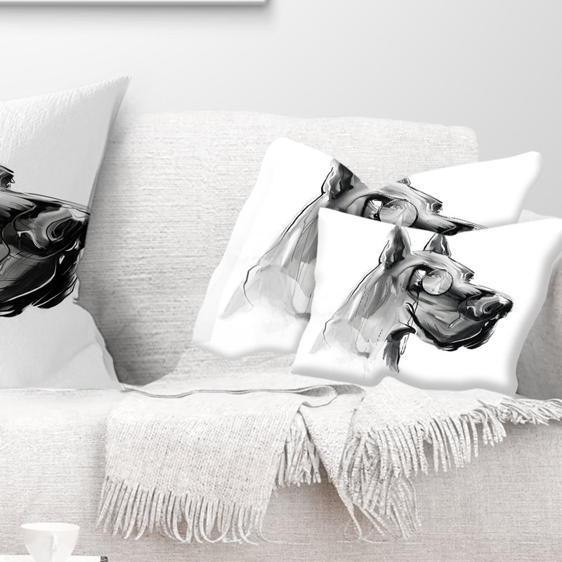 Coussin English Bulldog with Monocle, 12 po x 20 po, Rectangulaire