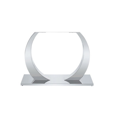 Stainless Steel O-Shaped Table Base - Silver Metal Furniture Leg for DIY Tables