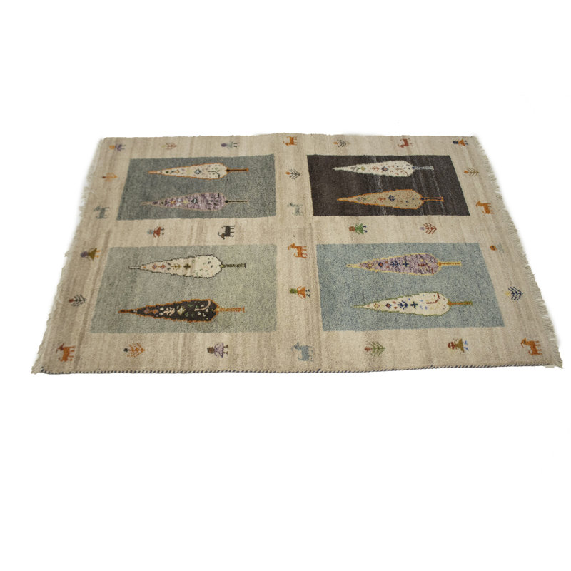 Tapis multicolore tribal 4 x 6 Indo Farhana