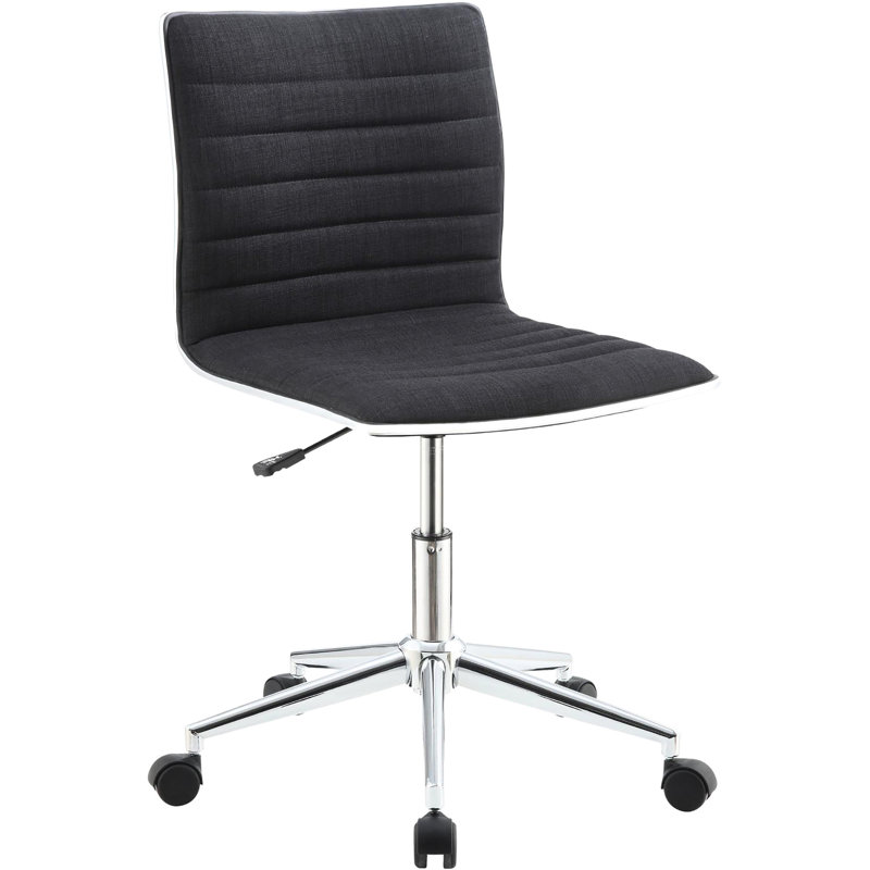 Chaise de bureau contemporaine en noir avec siège et base réglables pour un support ergonomique moderne à roulettes