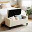 Banc de rangement moderne avec repose-pieds polyvalent, sièges confortables et rangement dissimulé pour les salons et les chambres