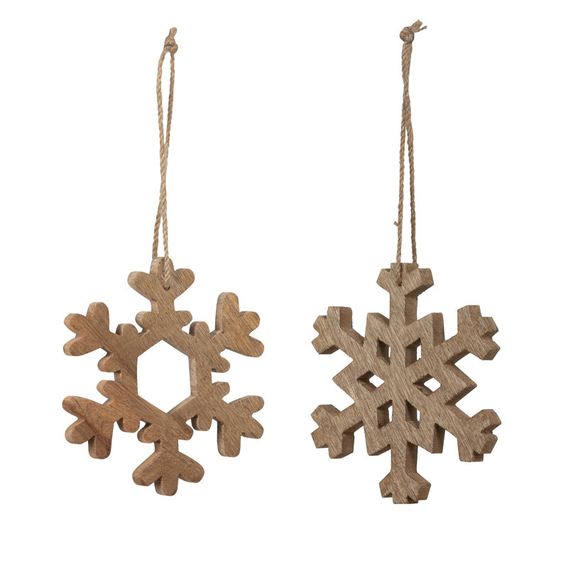 5'' Mango Wood Holiday Shaped Ornament