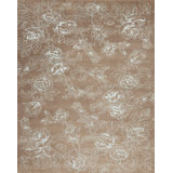 Modern Tibet Hand Knotted Floral Area Rug in Brown