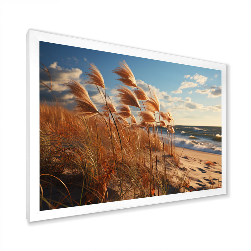 Plage sablée ensoleillée III - impression, H 30 po x l 40 po x P 1,5 po, Cadre simple blanc