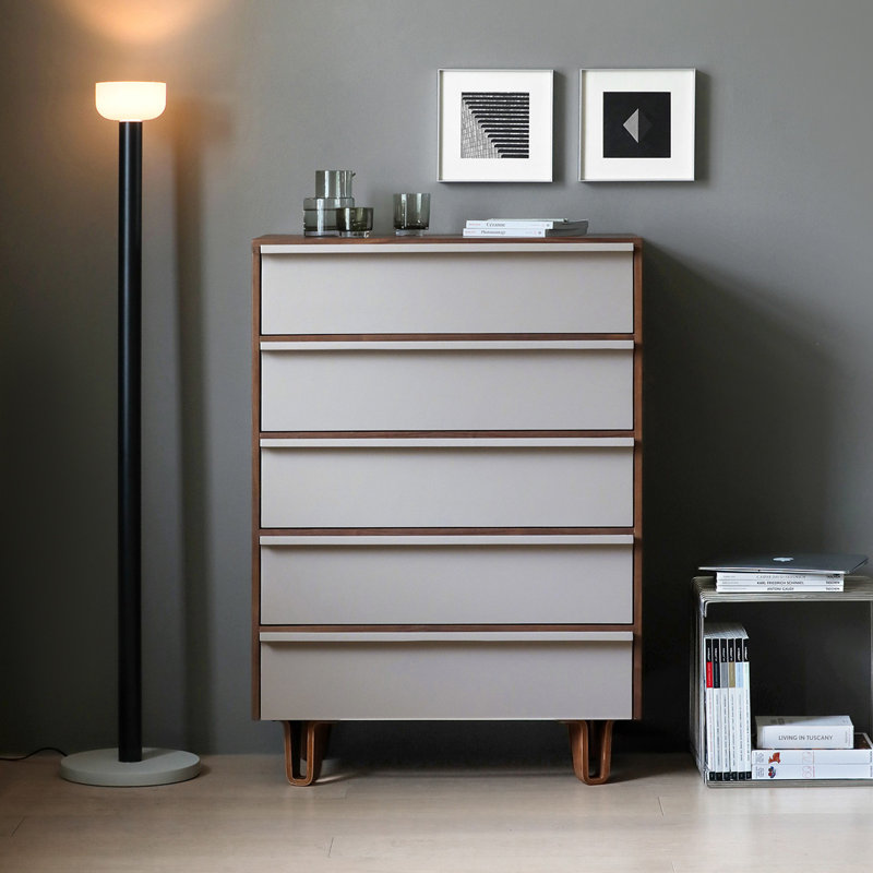 French Retro Style Accent Chest, Brun / Blanc