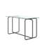 Table de salle à manger rectangulaire 1 pièce avec structure en métal, table de salle à manger en verre trempé pour la cuisine-652770526