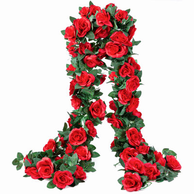 Paquet de 2 (16 pi) guirlande de fleurs artificielles à suspendre