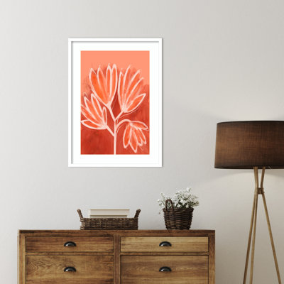 Galya "Peachy Flowers" Print by Treechild