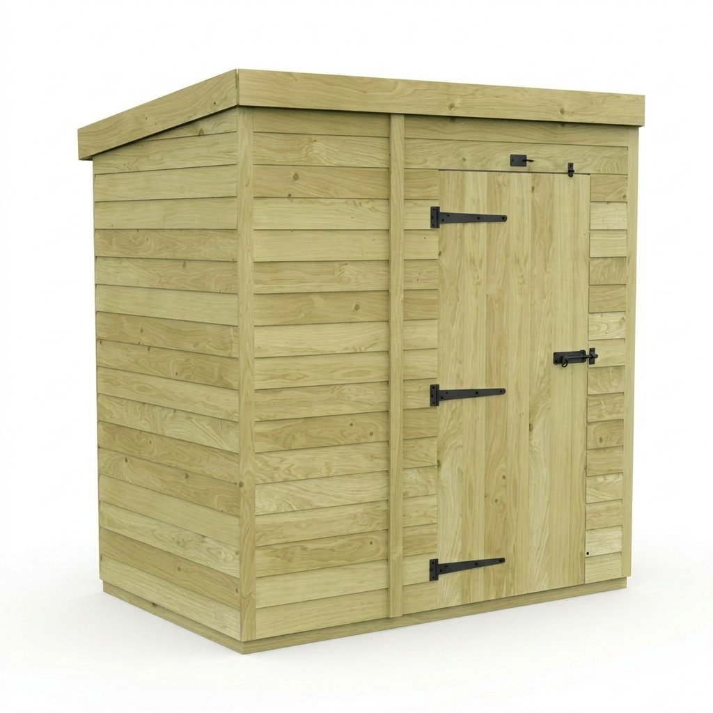 Total Sheds 5ft x 4ft Pent Garden Shed - Single Door - No Windows - Pressure Treated Timber - UK Manufactured