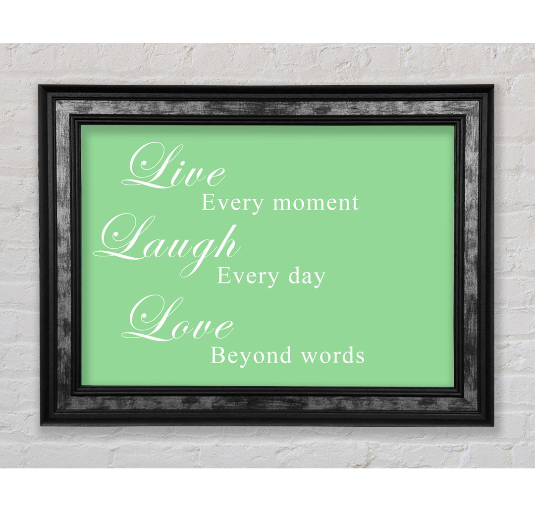 Love Quote Live Laugh Love Green - Einzelner Bilderrahmen Typografie