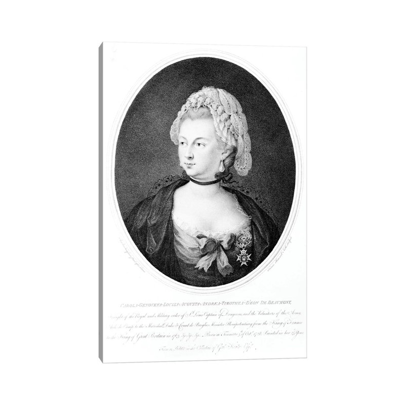 Portrait Of Chevalier D'Eon, 1788 by Angelica Kauffmann - Wrapped Canvas Painting, 66.04 cm H x 45.72 cm W