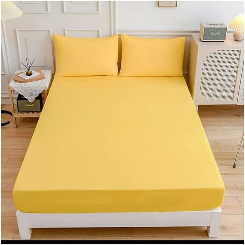 Cadan Microfiber 30cm Fitted Sheet, Single (3'), Yellow