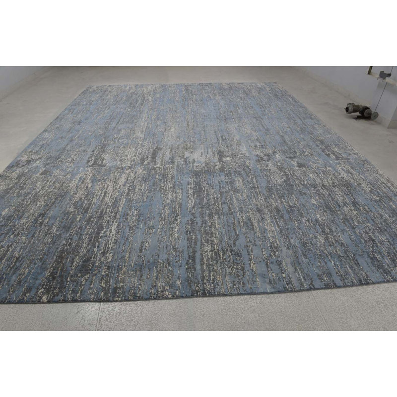 Contemporary One-of-a-Kind Rectangle 12' x 15'2" Hand Knotted Area Rug