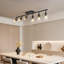Ensemble d'éclairage sur rail à 6 spots noirs, appliques murales pour salle de bain, plafonniers de cuisine, spots orientables avec abat-jour en verre transparent pour cuisine, magasin ou couloir.-63805903