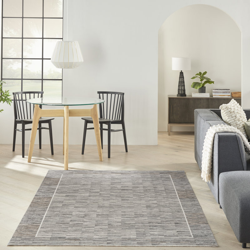 Akihiro Machine Woven Grey Indoor Rug, Rectangle 119 x 180cm 