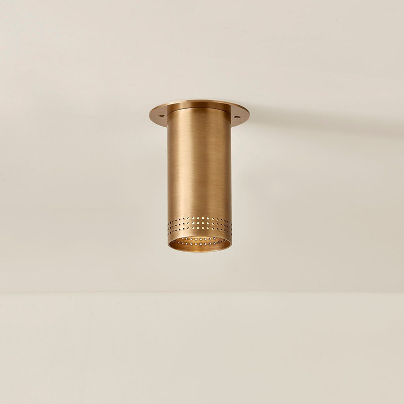 Berg 1 Light Flush Mount, Patina Brass