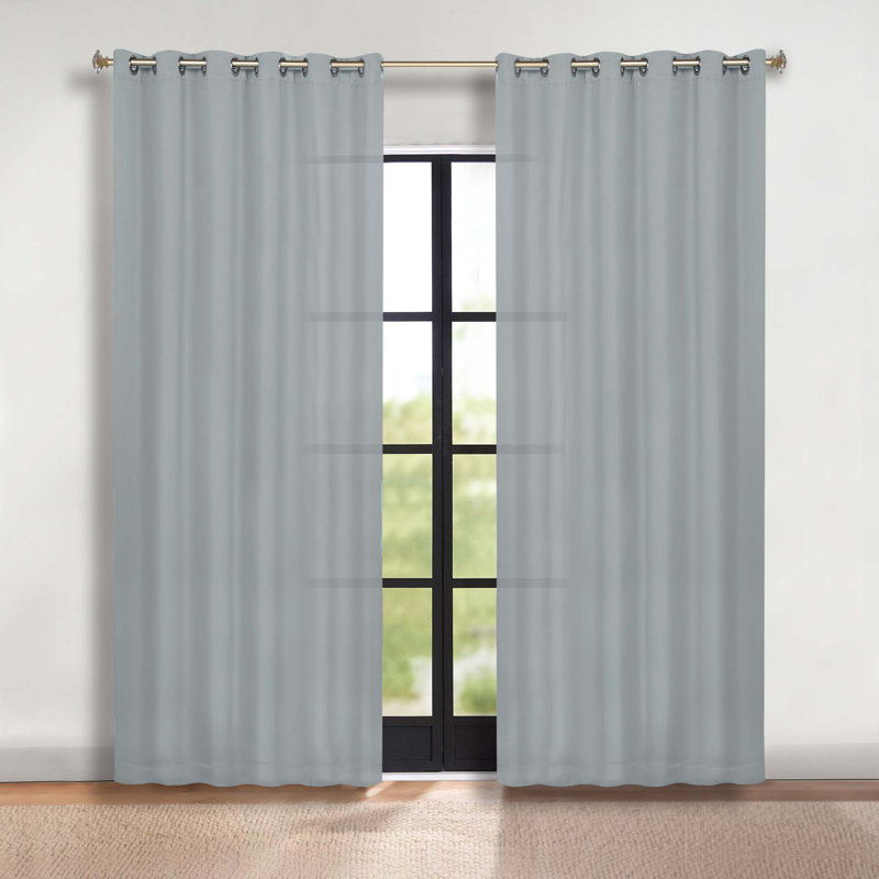 Paire de rideaux obscurcissant avec œillets Millendon, L 70 po x L 84 po, Bleu pierre