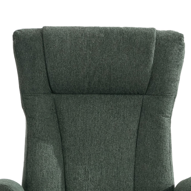 Morganti TV Chair with Stool, Green Polyester Blend