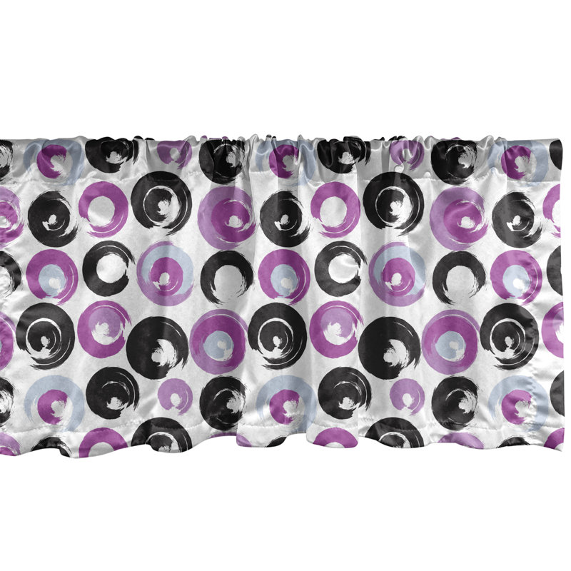 Cantonnière Ambesonne, paquet de 2 coups de pinceau, blanc, gris foncé, fuchsia
