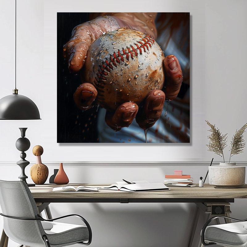Baseball gros plan pendant le lancer - art mural de baseball sport, H 30 po x l 30 po x P 1 po, Métal métal