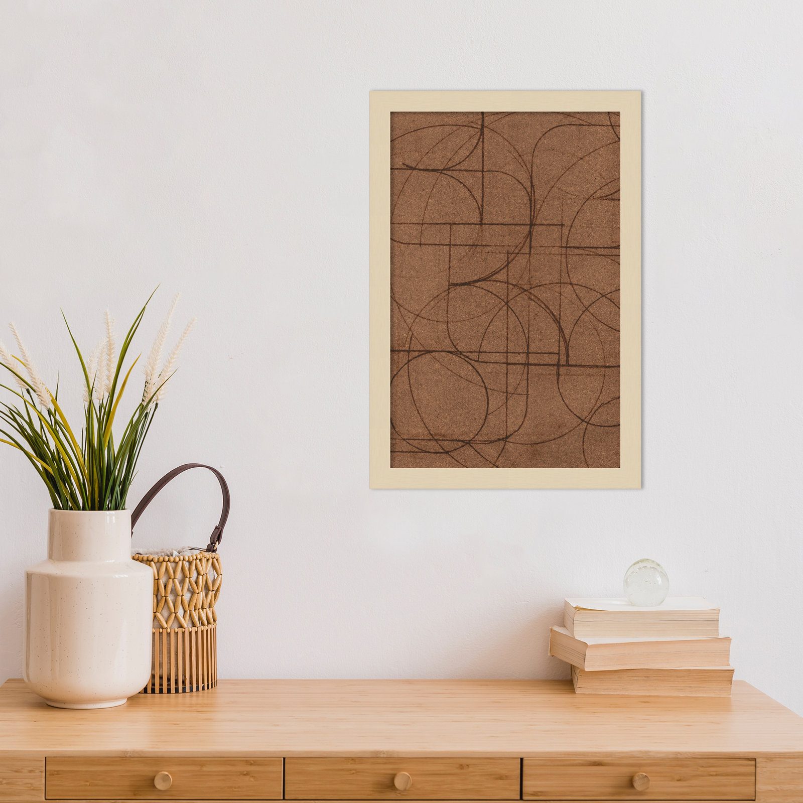 Curved 1 Print by Dan Hobday, 17" H x 12" W, Brown Framed Print without Mat