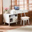 31 coiffeuse avec 3 lumières à DEL, table de chevet coulissante et tabouret - idéale pour la vie