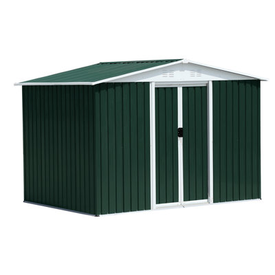 8X6 Feet Outdoor Storage Box, Metal, Galvanized Steel & Aluminum Alloy, , Protects Sporting Goods From Weather Ft Metal Shed, , Alloy Material, , For Holiday Decorations And Grilling Equipment
