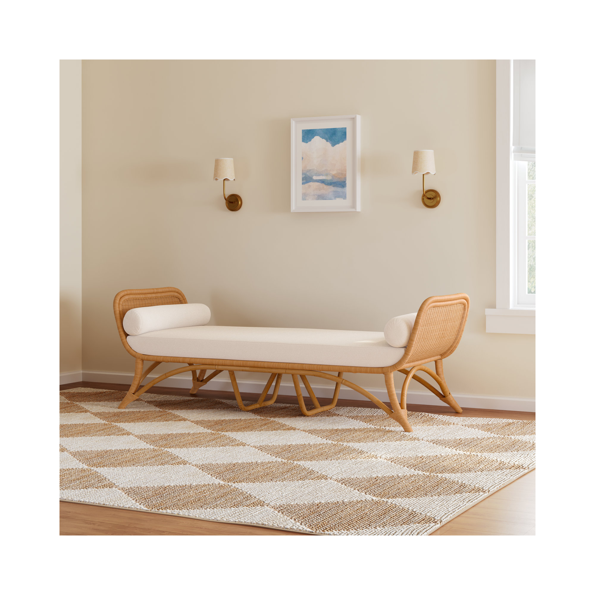 Colb Veve Bohemian Light Honey Rattan Daybed