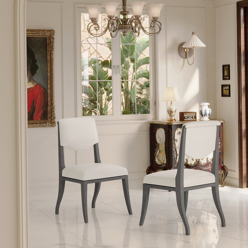 Ensemble de 2 chaises de salle à manger rembourrées avec finition chêne gris, Gris