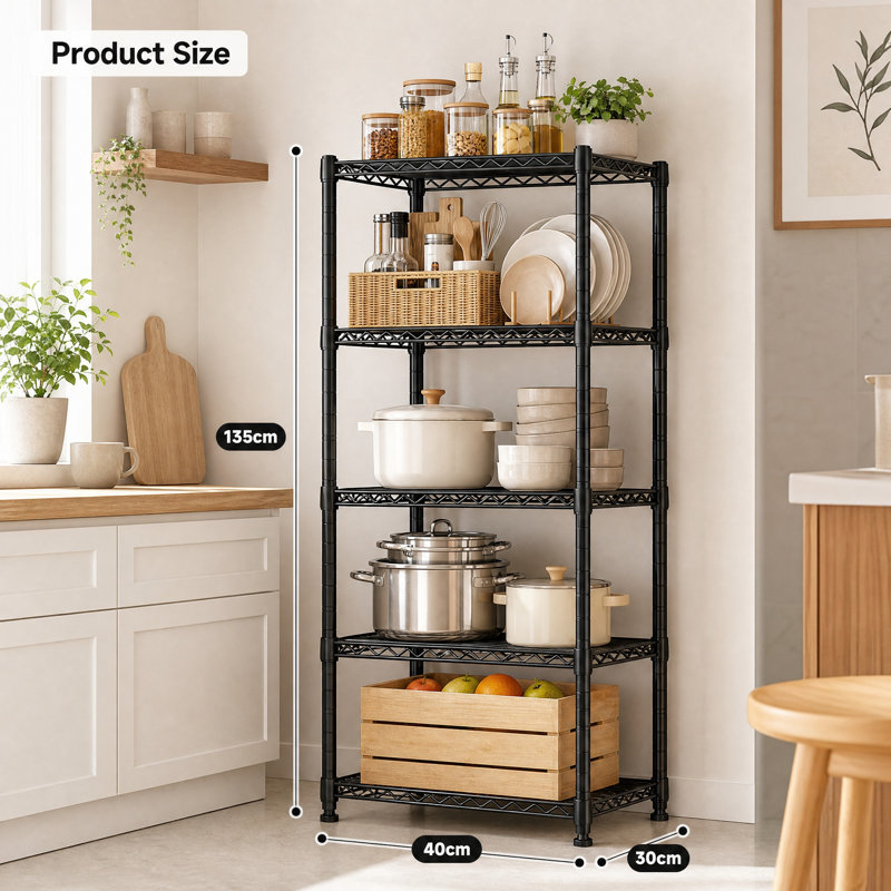 40 cm W Steel Shelving Unit, 5-Tier 40W*30D*135H