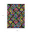 Tapis intérieur / extérieur 9 pi x 12 pi noir et jaune à motif géométrique lavable