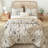 Floral Quilt Set 3 Pieces - Lightweight Botanical Pattern Quilt With Two Pillowcases-117089165-117089170