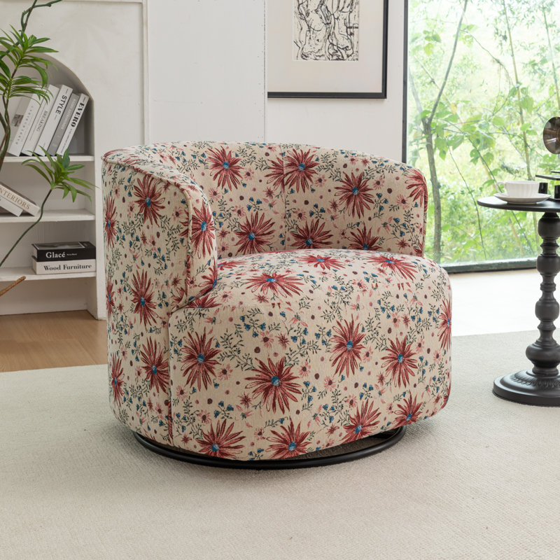 Fauteuil demi-tonneau pivotant rembourré Bryonie