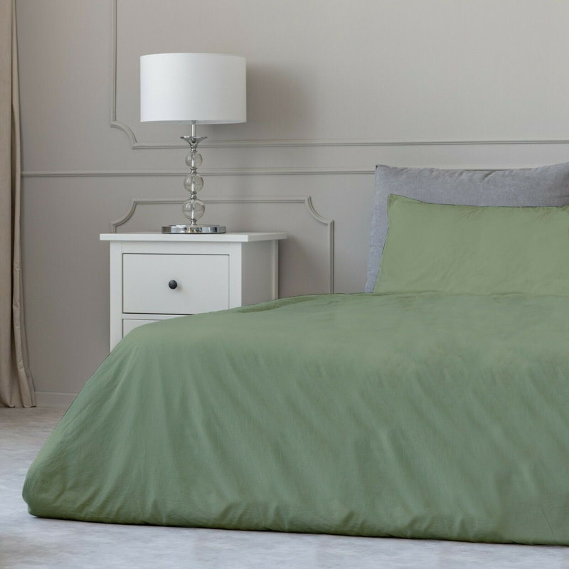 Ensemble de draps en micro-fibre, Vert sauge, Ensemble de draps pour lit simple avec un drap-hou