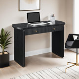 Kian 47.25" W 1 Drawer Hall Entryway Console Table, Black