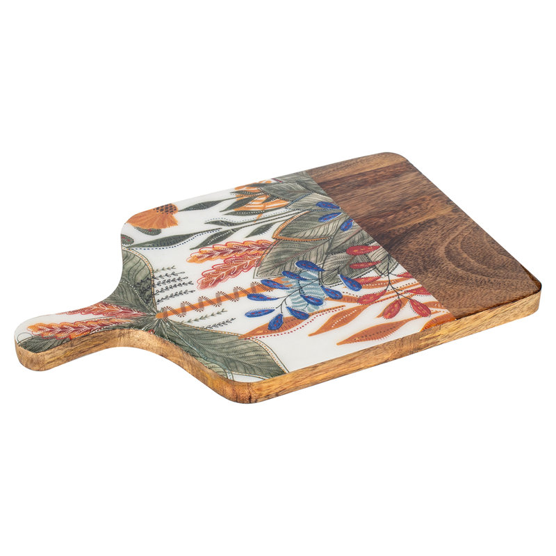 Charlesworth Home Decor Cutting Board Leaves Boxes and Trays | Rectangular Orange Board - 2x33x20cm, 2cm H x 40cm L x 20cm W