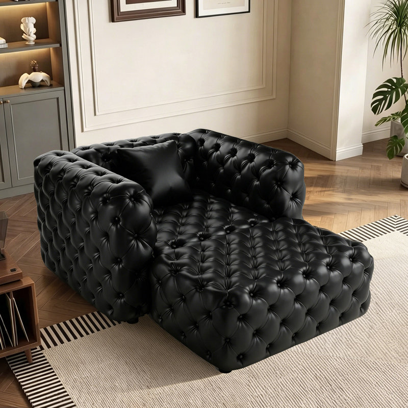 Canapé modulaire rembourré avec repose-pieds 48,4 po