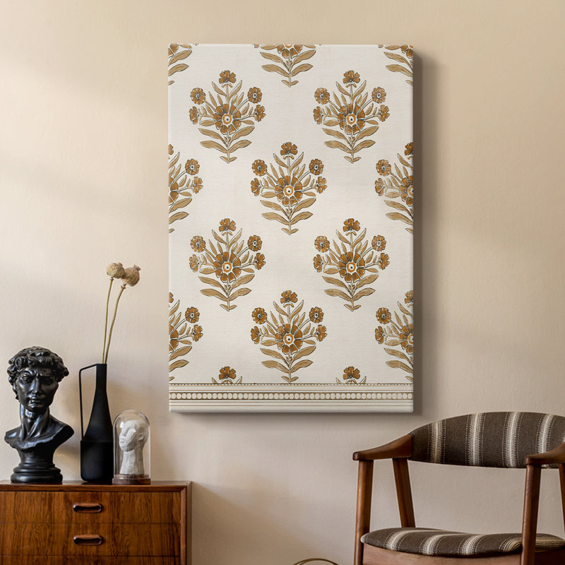 BlockPrintBloomsI - Cavas de galerie sur mesure