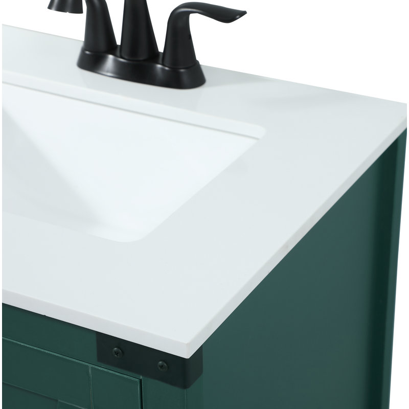 Ensemble de meuble-lavabo simple 24 po Slayton, Vert