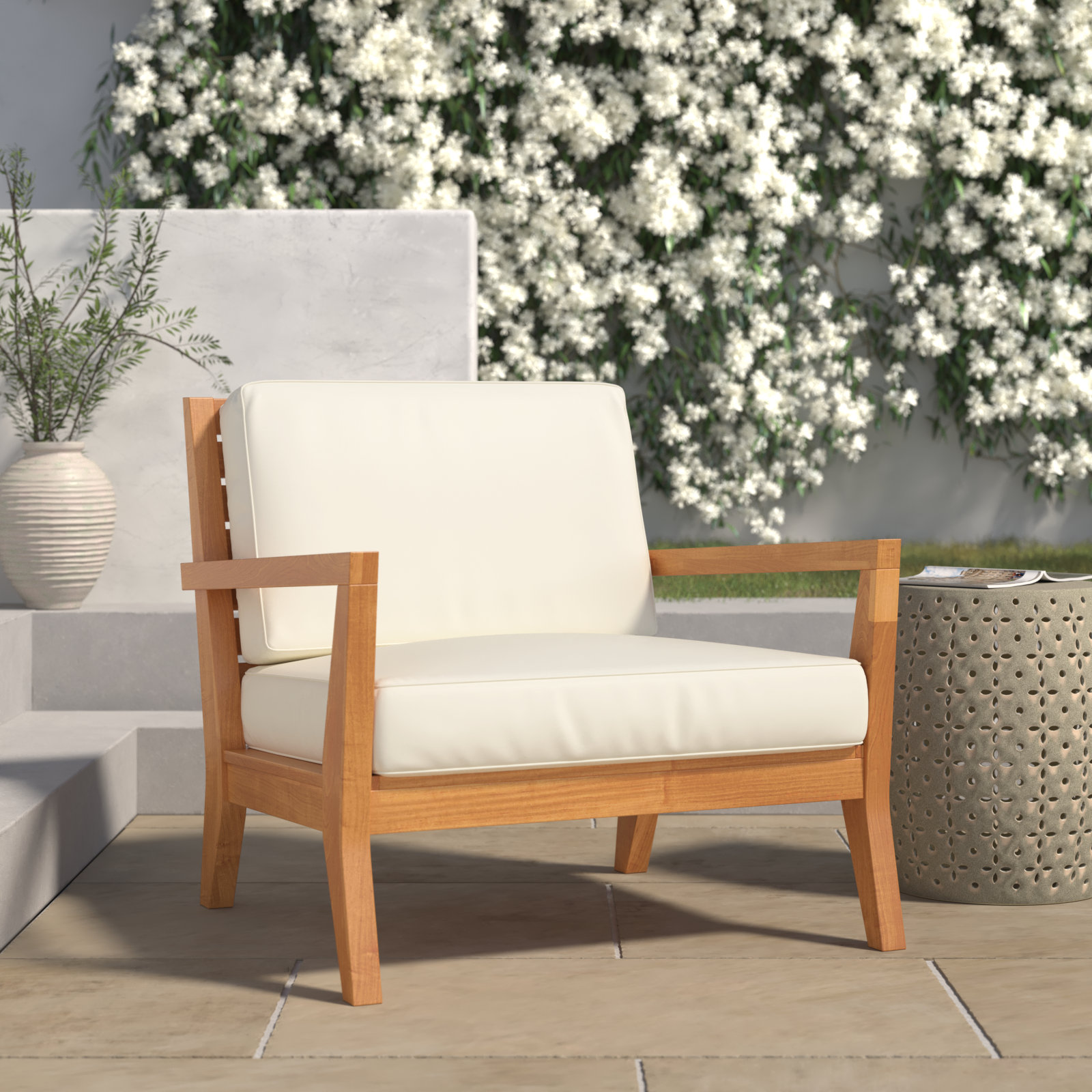 Echols Teak Patio Lounge Chair